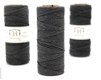 Grey Hemp Twine, Dark Gray Hemp Cord - 205ft - 20lb Test - Eco-Friendly, Biodegradable, Colorfast (#38)