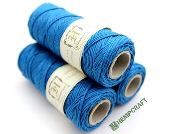 Hemp Twine, Turquoise Aqua Blue High Quality 1mm Hemp Cord - (#12)