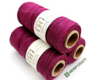 1mm Hemp Twine, Magenta Pink, High Quality Hemp Craft Cord - (#25)