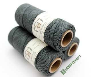 Grey Hemp Twine, Light Grey 1mm Dyed Hemp Craft Cord - (#39)