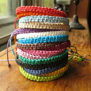 Macrame Hemp Bracelet, Natural Woven Knot Friendship Bracelet image 1