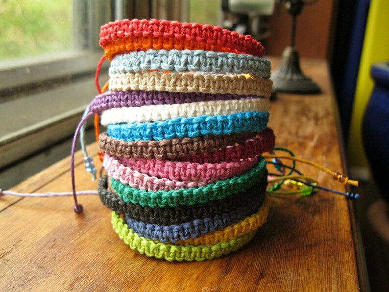 Macrame Hemp Bracelet, Natural Woven Knot Friendship Bracelet image 1