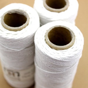 Hemp Twine, White 1mm Hemp Craft Cord 36 image 3