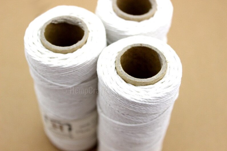 Hemp Twine, White 1mm Hemp Craft Cord 36 image 3