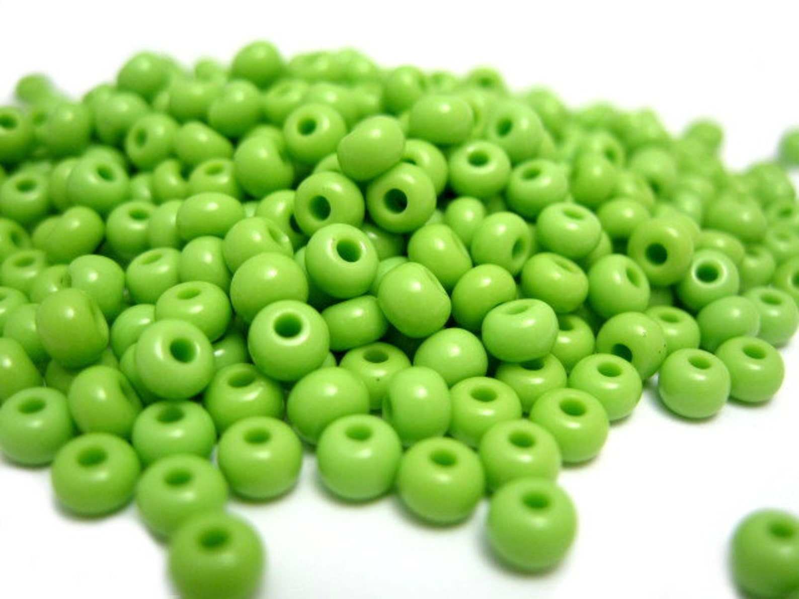Seed Beads Light Green Glass Sead Beads Size 6/0 4mm 1oz Etsy