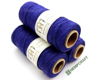 1mm Hemp Twine, Super Blue, High Quality Hemp Craft Cord - (#16)