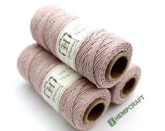 1mm Hemp Twine, Powder Pink, High Quality Hemp Craft Cord - (#31)