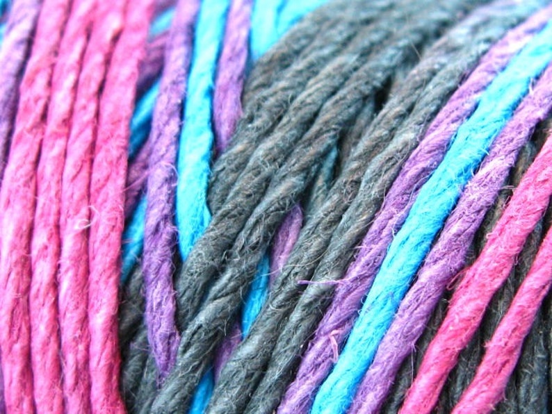 Hemp Twine, Purple Blue Multicolored BlacknBlueberry High Quality 1mm Hemp Cord C image 4