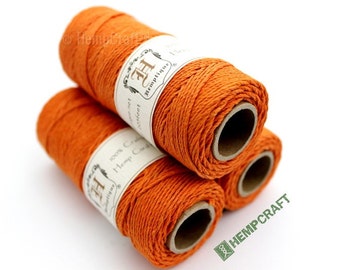 Hemp Twine, Orange 1mm Colored Hemp Craft Cord - (#3)