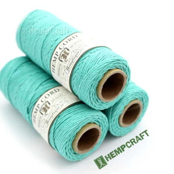 Teal Blue/Green 1mm Hemptique™ Brand Hemp Twine - 205ft in Length - 20lb Test - Eco-Friendly, Colorfast, and Biodegradable! - (#14)