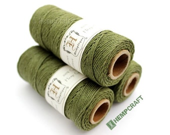 Olive Green 1mm Hemptique™ Brand Hemp Twine - 205ft in Length - 20lb Test - Eco-Friendly, Colorfast, and Biodegradable! - (#10)