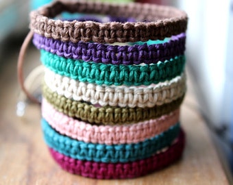 Macrame Hemp Bracelet, Choose Your Favorite Color!