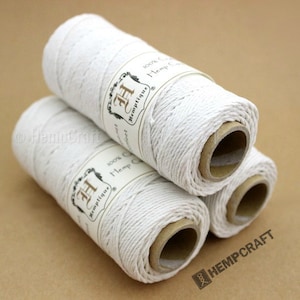 Hemp Twine, White 1mm Hemp Craft Cord 36 image 1