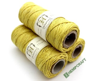 Hemp Twine, Yellow - High Quality 1mm Daffodil Colored Craft Cord - (#6)