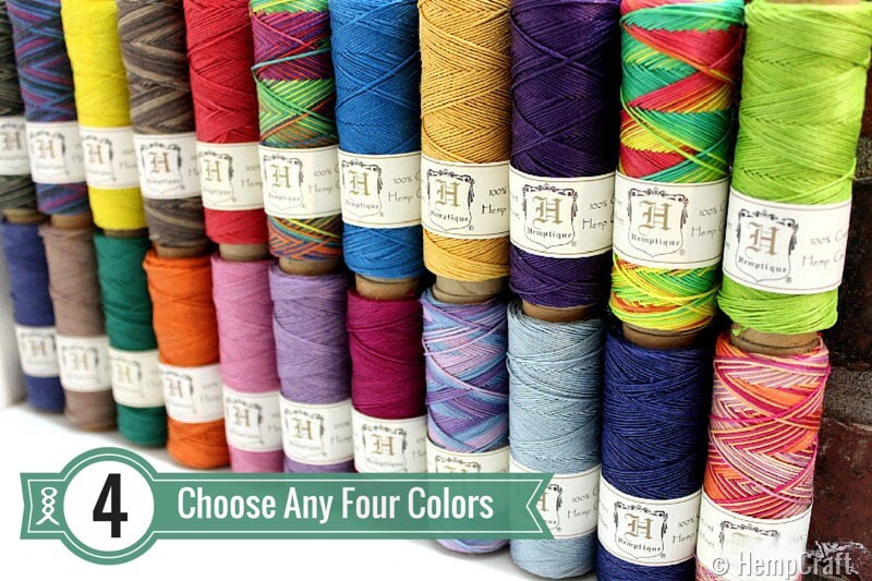 0.5mm Hemp Twine, 4 Spool Deal, Micro Macrame Cord, Choose Your Colors