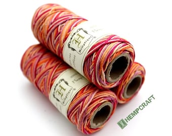 Variegated "Candy Slam" 1mm Hemptique™ Brand Hemp Cord - 205ft - 20lb Test - Eco-Friendly, Colorfast, and Biodegradable! - (O)