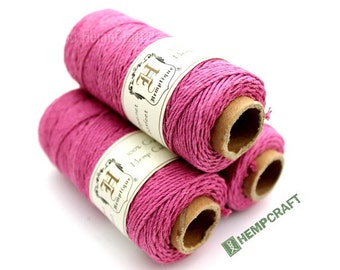 Pink Hemp Twine, 1mm Bubblegum Pink Craft Cord - (#28)