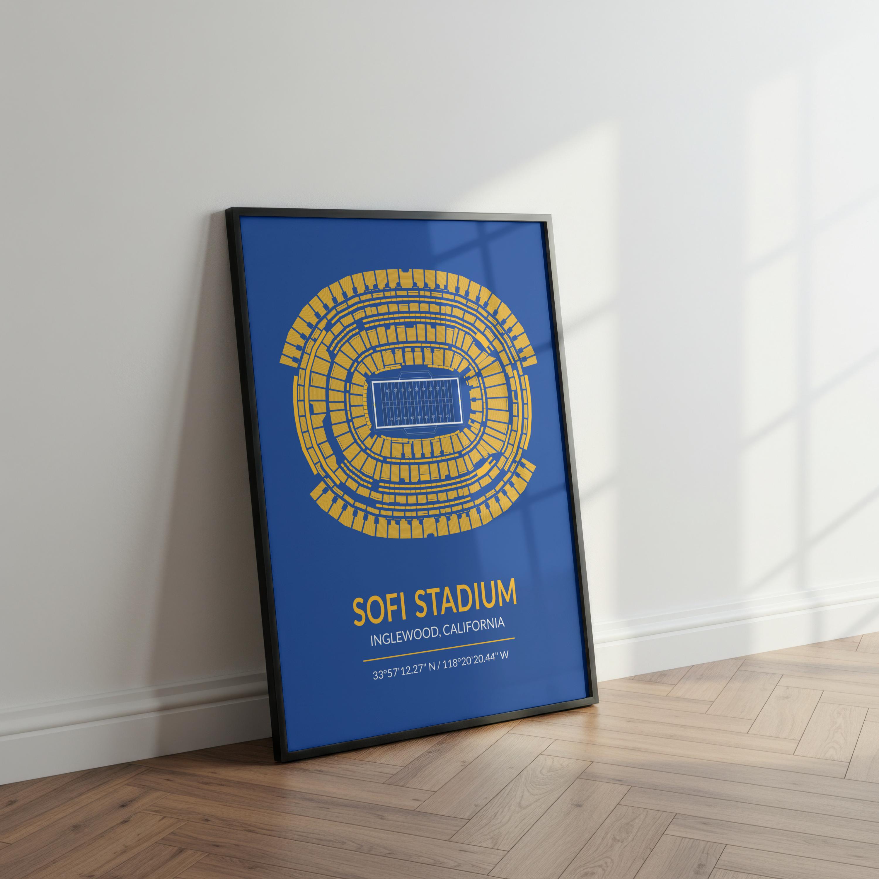Sofi Vector Minimalist Poster Sofi Stadium – Vector Art of the Los Angeles Rams ...