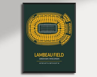 Minimalist Poster Lambeau Field – Vector Art of the Green Bay Packers Stadium