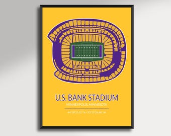 Minimalistisches Poster zum U.S. Bank Stadium – Minnesota Vikings Stadium Vektorgrafiken
