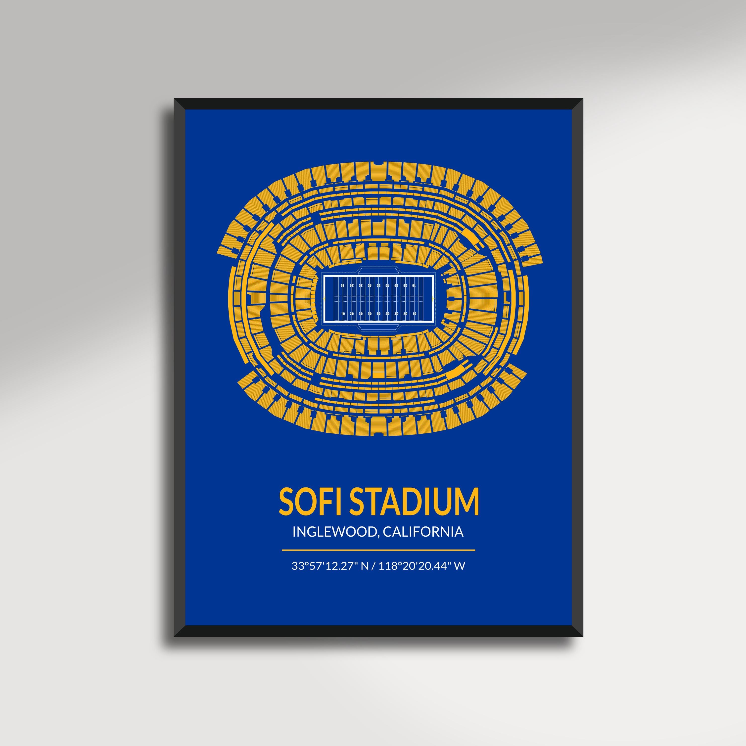 Sofi Vector Minimalist Poster Sofi Stadium – Vector Art of the Los Angeles Rams ...