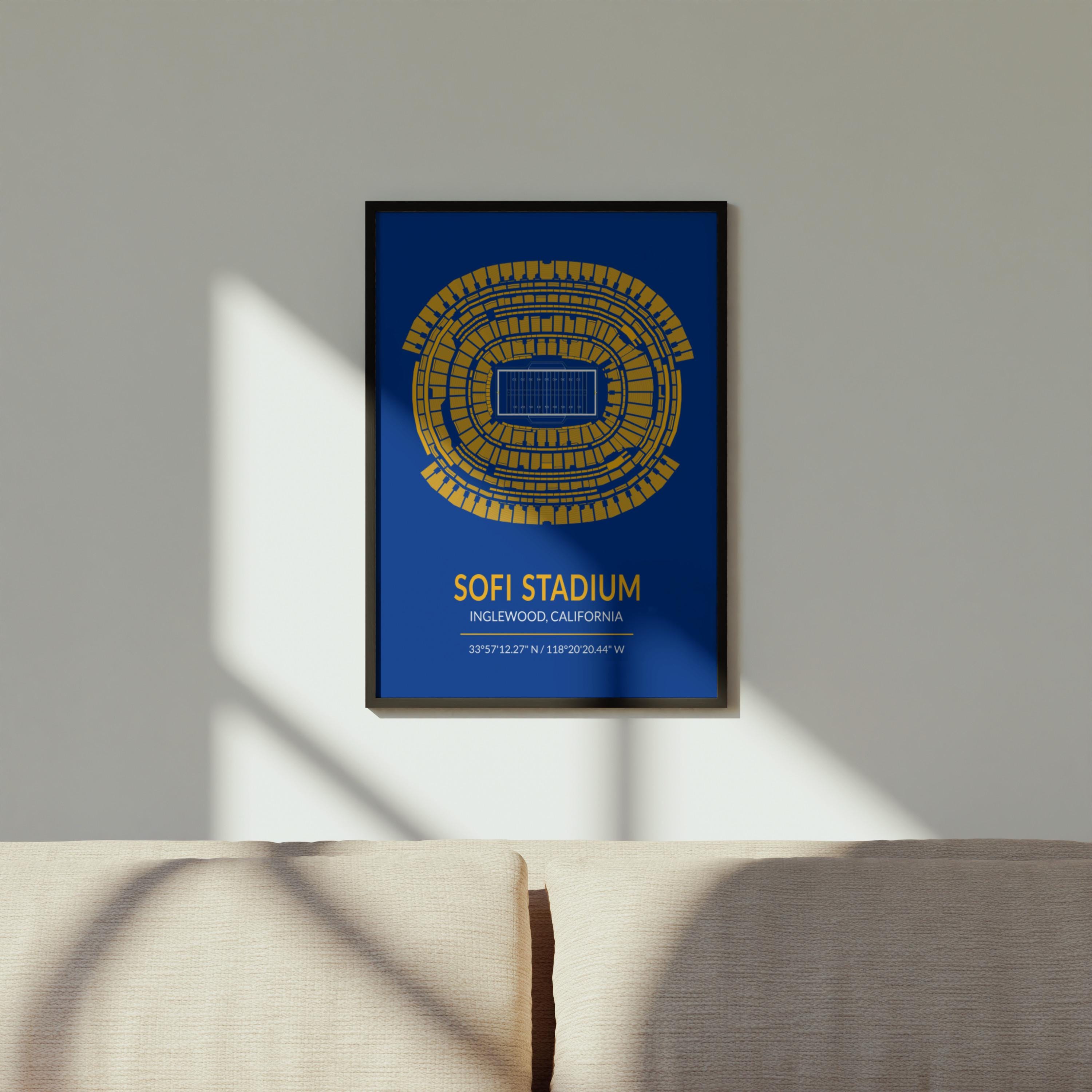 Sofi Vector Minimalist Poster Sofi Stadium – Vector Art of the Los Angeles Rams ...