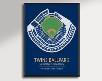 Minimalistische Target Field-poster – Vectorillustratie van het stadion van de Minnesota Twins