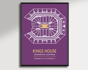 Minimalist Poster Golden 1 Center – Vector Art of the Sacramento Kings Stadium