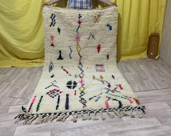 Custom Azilal Rug, Handwoven Moroccan Berber Rug, Wool & Cotton