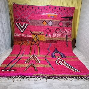Boujaad Home Style,Boujaad Rug Custom,Personalized Gifts,Gold Bedroom Rugs,Top Selling Rug,Area Rug ,Large Area Rug,Pink Boujaad Rug