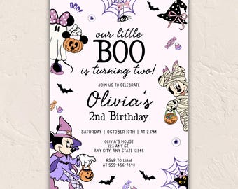 Minnie Mouse Halloween Birthday Invitation • Spooktacular Party • Costume Party Invitation