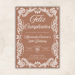 Invitation d'anniversaire Cielito Lindo, modèle modifiable couleur terre cuite, invitation numérique pour une fête mexicaine, téléchargement instantané image 1