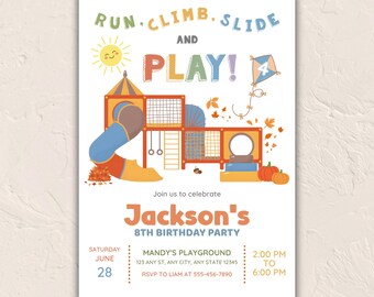 Playground Birthday Invite • Editable Indoor & Park Party Template • Instant Digital Download