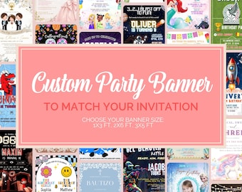 Custom Matching Party Banner • Personalized Banner Template • Easy Party Decor • Instant Download • 1x3ft • 2x6ft • 3x5ft