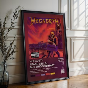 Megadeth Poster | Peace Sells... but Who&#39;s Buying Poster | 4 Colors | Album Cover Poster | High Quality Print, Music Gift, Free USA Shipping
