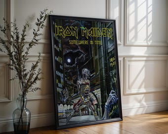 Original Vintage 1987 Iron Maiden Somewhere in Time POSTER Russ