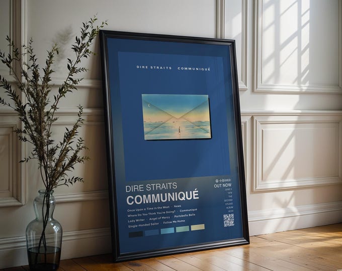 Dire Straits Poster | Communiqué Poster | 4 Colors | Album Cover Poster | High Quality Prints | Music Gift | Free USA Shipping | Rock Music