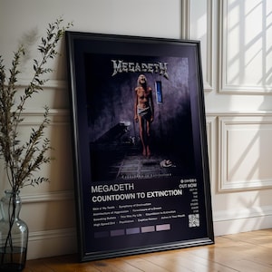 Megadeth Poster | Countdown to Extinction Poster | 4 Colors | Album Cover Poster | High Quality Prints | Music Gift | Free USA Shipping