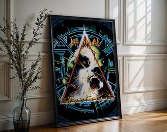 Def Leppard Poster | Hysteria Poster | Rock Music Poster | Album Cover Poster | High Quality Prints | Music Poster Gifts | Free USA Shipping