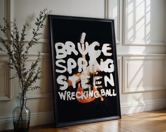 Bruce Springsteen Poster | Wrecking Ball Poster | Album Cover Poster | High Quality Prints | Music Poster Gifts | Free USA Shipping | Gifts
