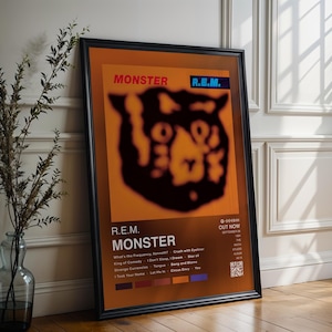 R.E.M. Poster | Monster Poster | 4 Colors | Album Cover Poster | High Quality Prints | Music Gift | Free USA Shipping