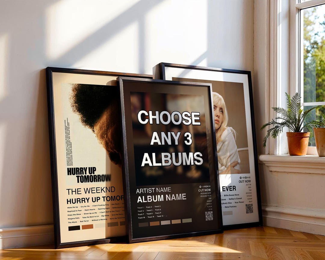 Set of 3 Custom Album Poster | Choose Your Own Album, Free USA Shipping ...