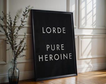 Lorde Poster | Pure Heroine Poster | Pop Music Poster | Album Cover Poster | High Quality Prints | Free USA Shipping | Music Gifts