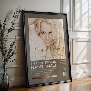 Britney Spears Poster | Femme Fatale Poster | 4 Colors | Album Cover Poster | High Quality Prints | Music Gift | Free USA Shipping