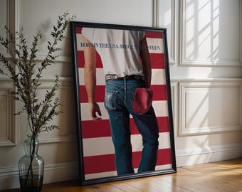 Bruce Springsteen Poster | Born in the U.S.A Poster | Album Cover Poster | High Quality Prints | Music Poster Gifts | Free USA Shipping