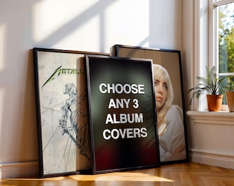 Set of 3 Custom Album Cover Poster | Choose Your Own Album, Free USA Shipping, Music Wall Art, Album Cover Print, Personal Album Gift