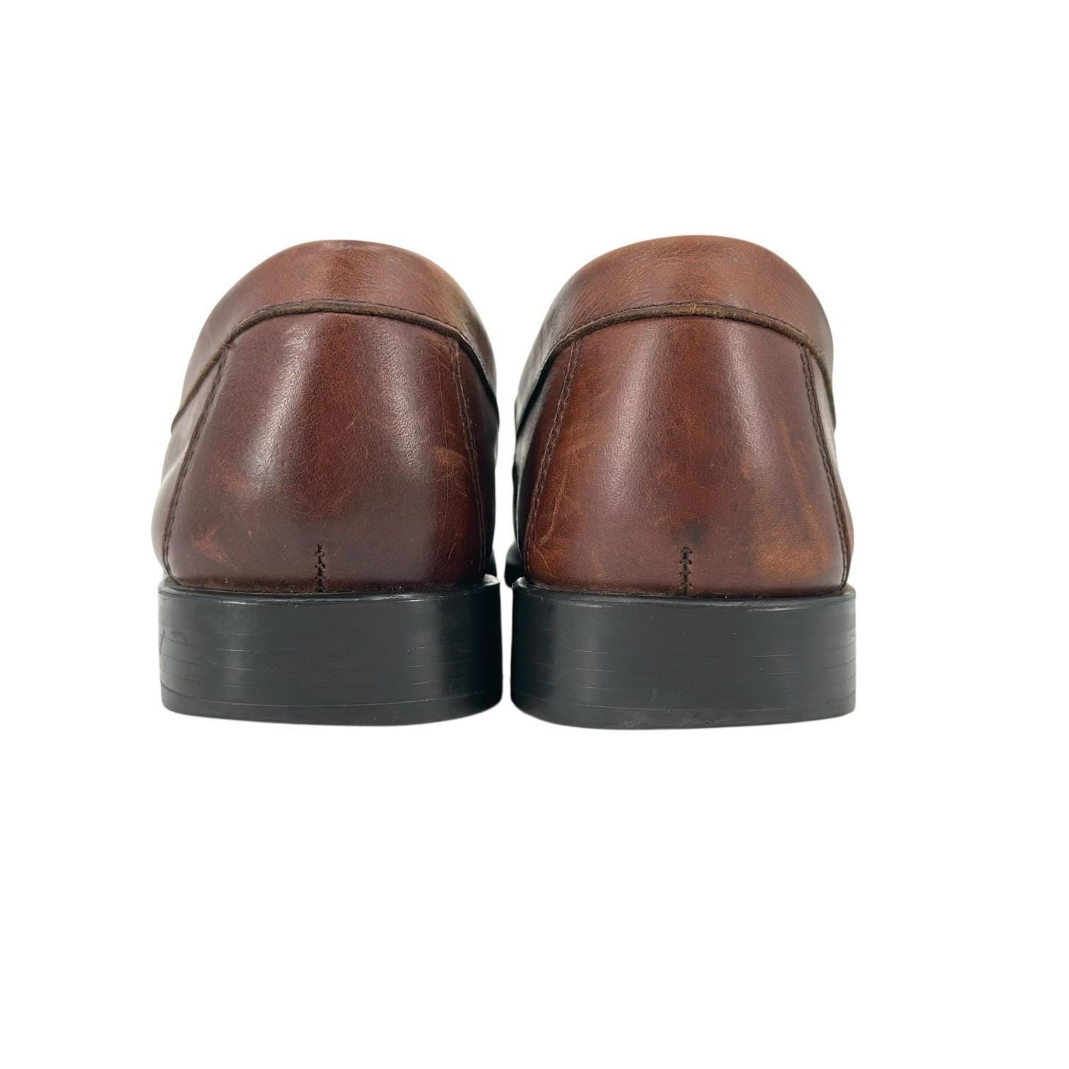 G.H. Bass Mens 10M Bennett Brown Leather Casual Lifestyle Office Tassel Loafer Bass Bennett Tassel Loafers Brown Leather Men main image 4