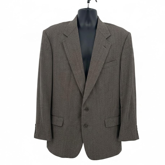 Eddie Bauer, Vintage Eddie Bauer AKA Wool Blazer Mens 44R Brown Herringbone Sport Coat USA