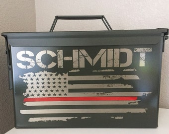 Engraved Ammo Box: Fireman, EMT, Police, Military Gift