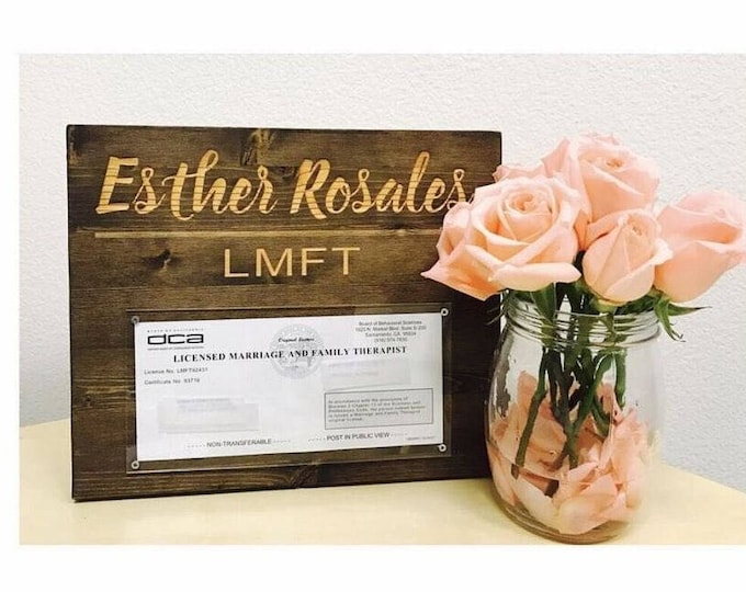 Business License Holder, Frame, Corporate, Logo, LMFT, Business Cards